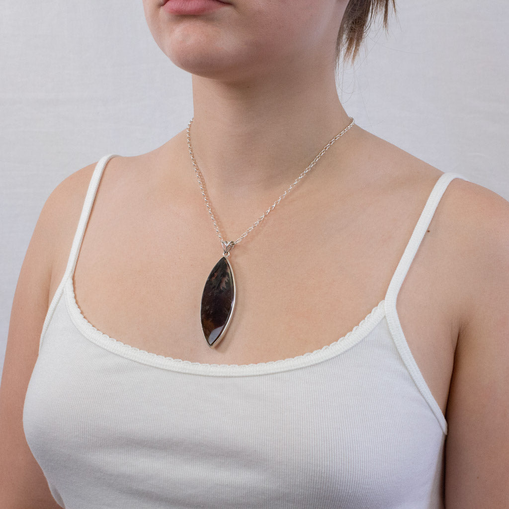 Cacoxenite necklace on model