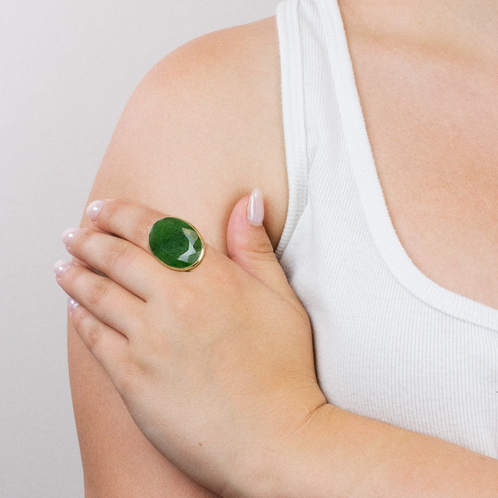 Canadian Jade Ring, Available shops in Sterling or Vermeil