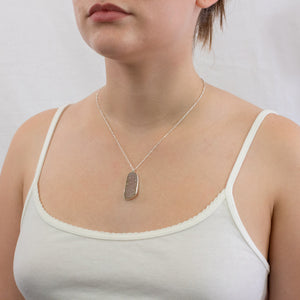 Druzy Agate necklace on model