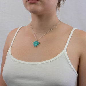Cabochon Amazonite necklace on model