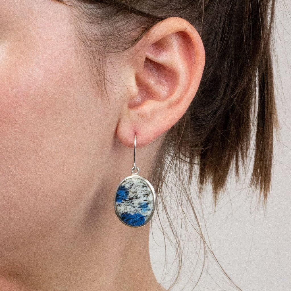 K2 Jasper drop earrings on model