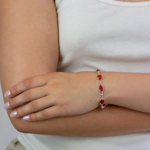 Faceted Carnelian bracelet on model