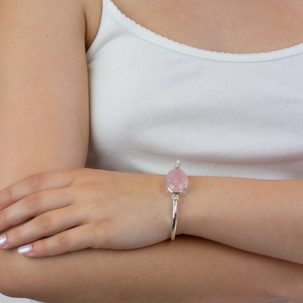 Rose Quartz Bracelet on model