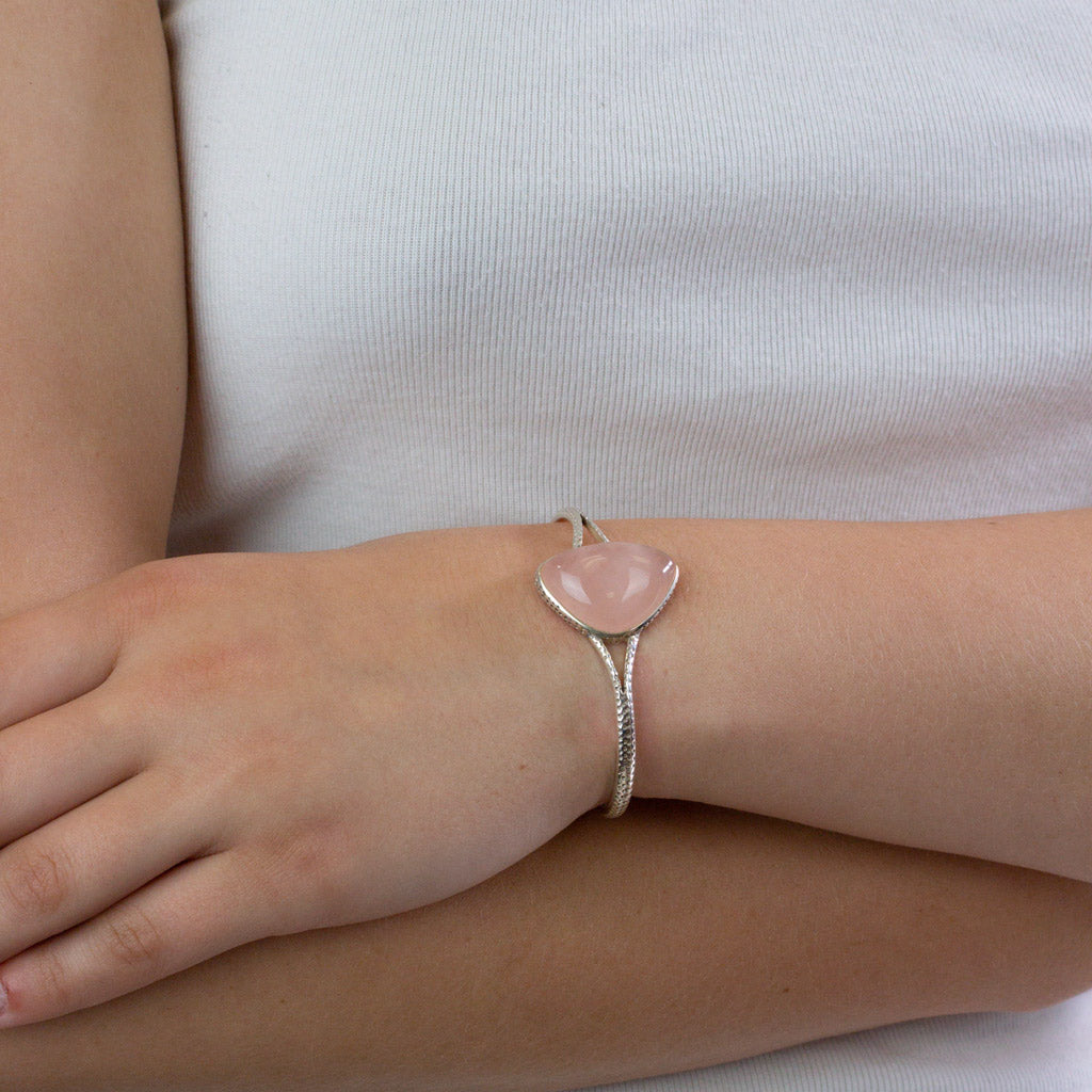Rose Quartz Bracelet on model