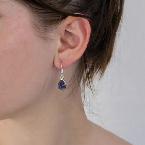 Iolite Drop Earrings on model