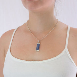 Kyanite necklace on model