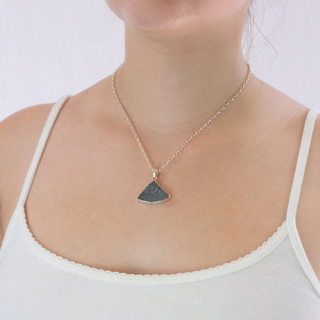 Hematite necklace on model