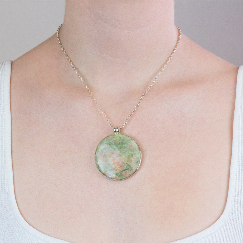 Apophyllite Necklace on model | MADE IN EARTH