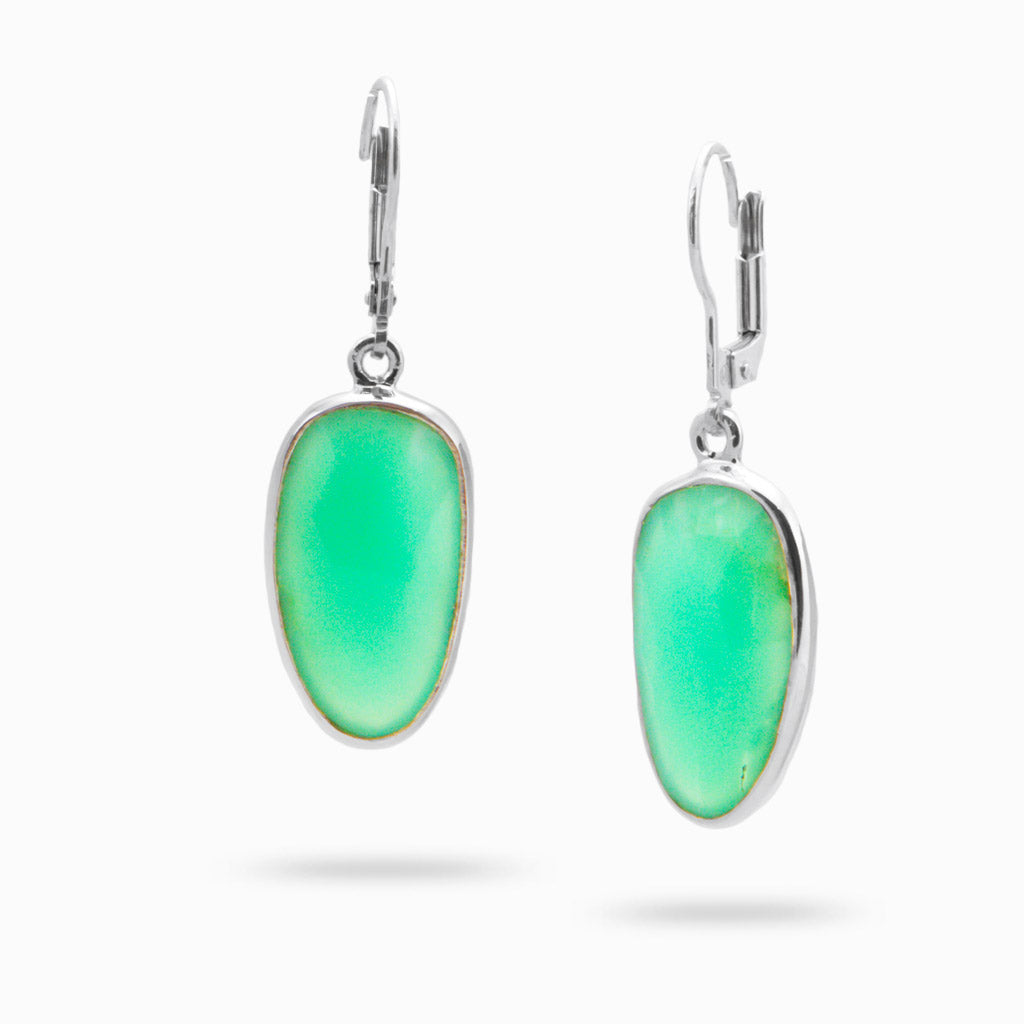 FACETED GREEN CHRYSOPRASE EARRINGS