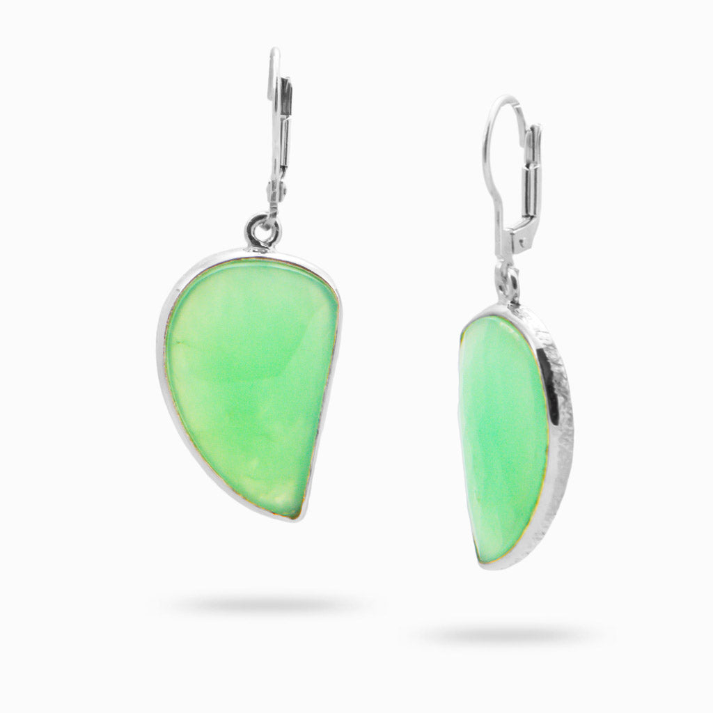 FACETED CHRYSOPRASE DROP EARRINGS