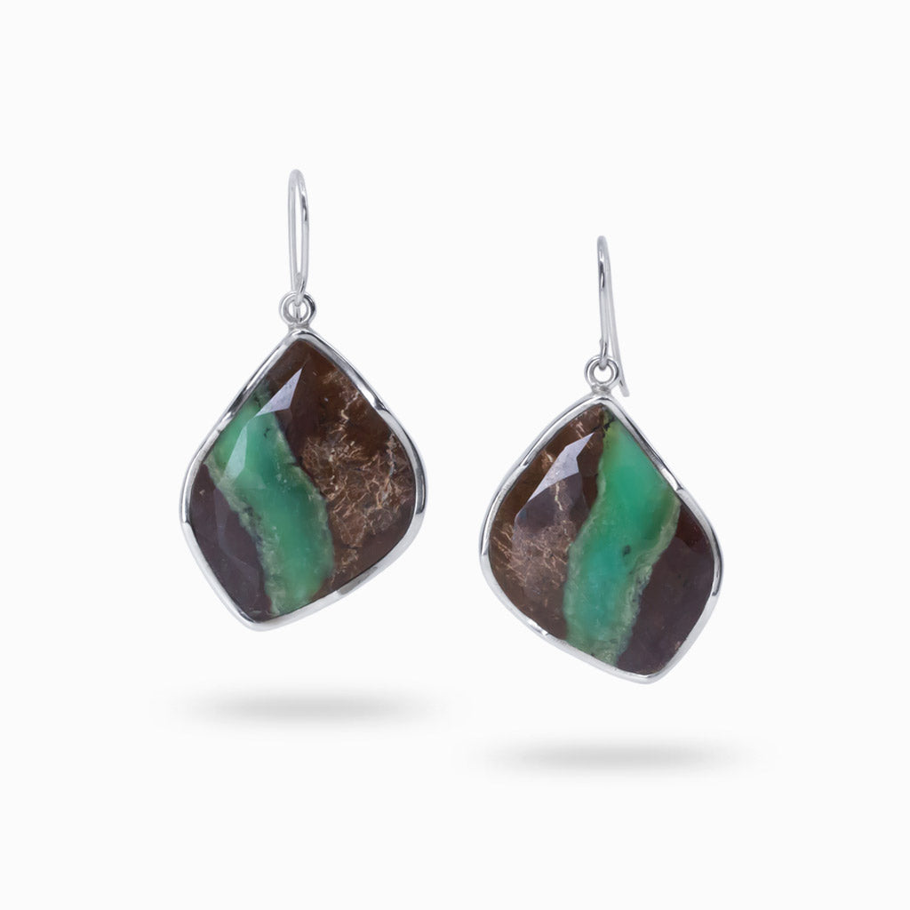 chrysoprase in matrix drop earrings