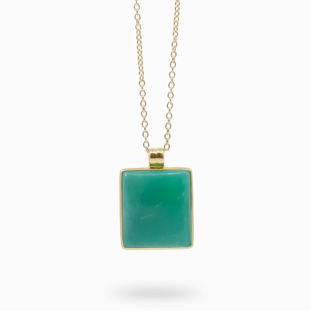 CHRYSOPRASE NECKLACE WITH GOLD VERMEIL FINISH