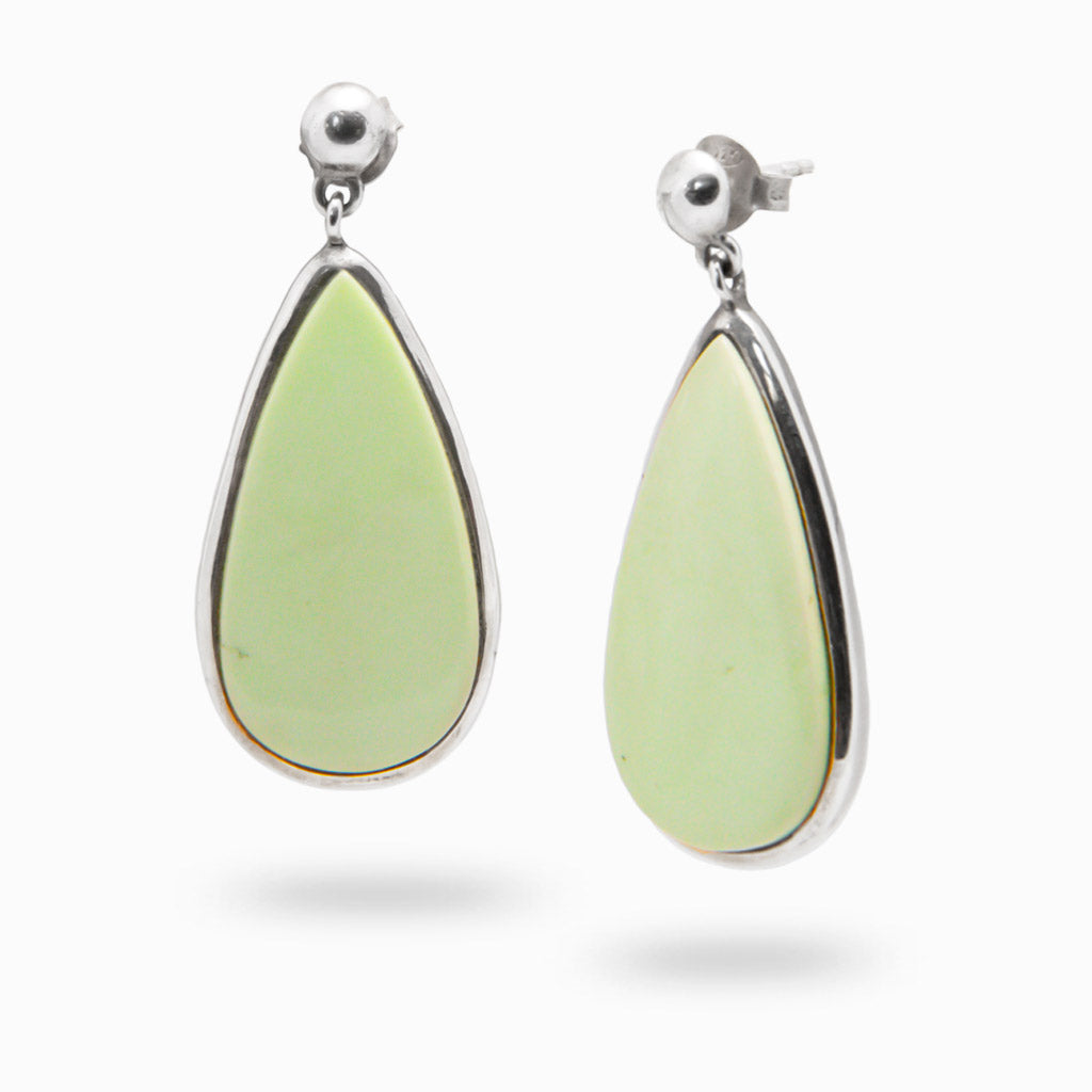 LEMON CHRYSOPRASE STUD DROPS