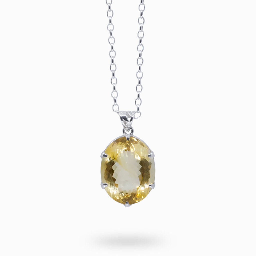 CITRINE FACETED  OVAL NECKLACE