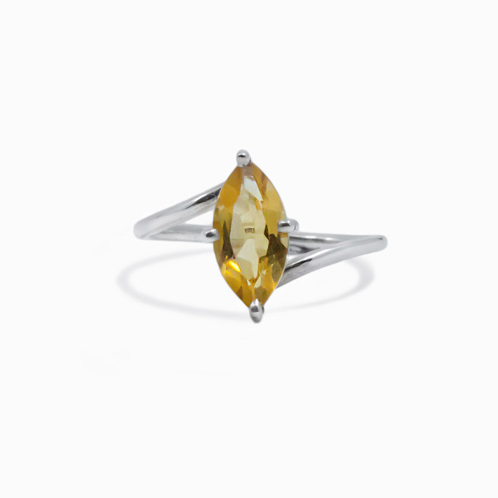 faceted marquis Citrine ring