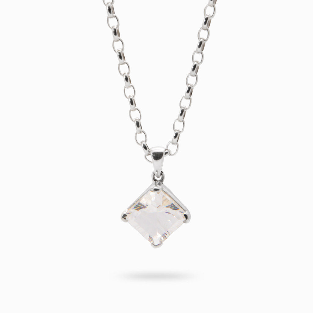 FACETED CLEAR QTZ NECKLACE