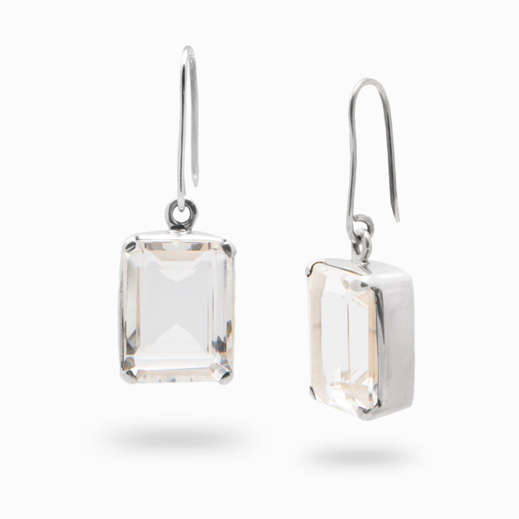 FACETED CLEAR QTZ DROPS