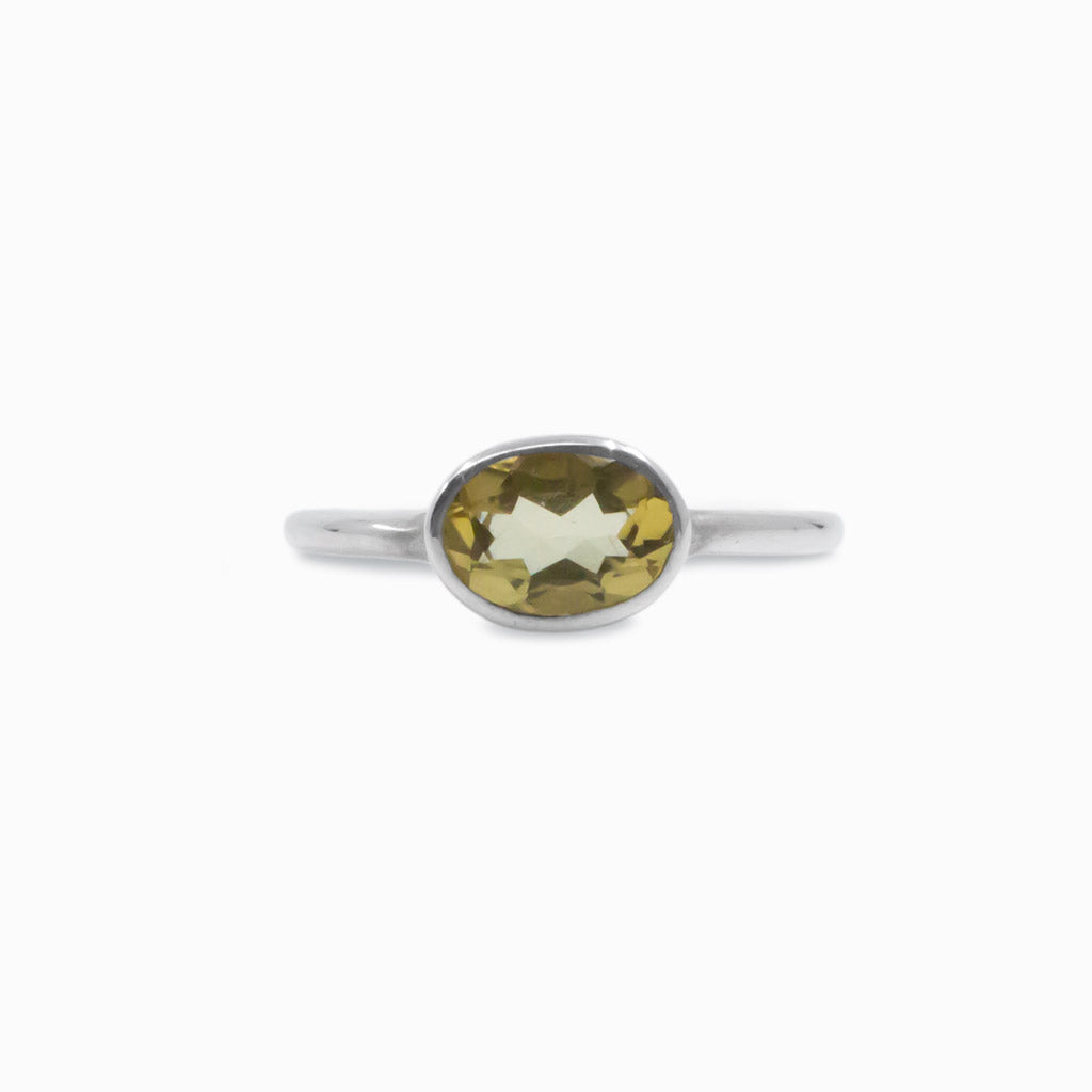 Faceted Oval Citrine ring
