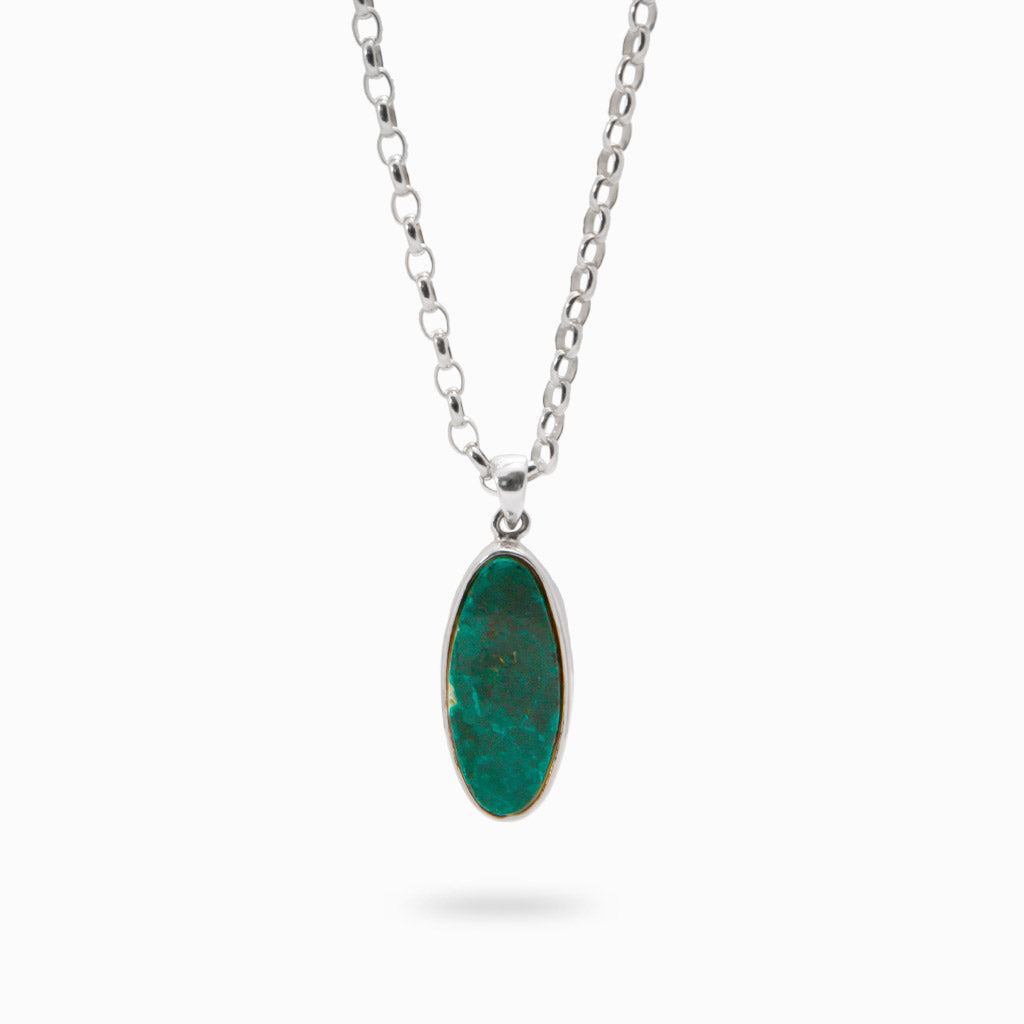 DIOPTASE CABOCHON NECKLACE