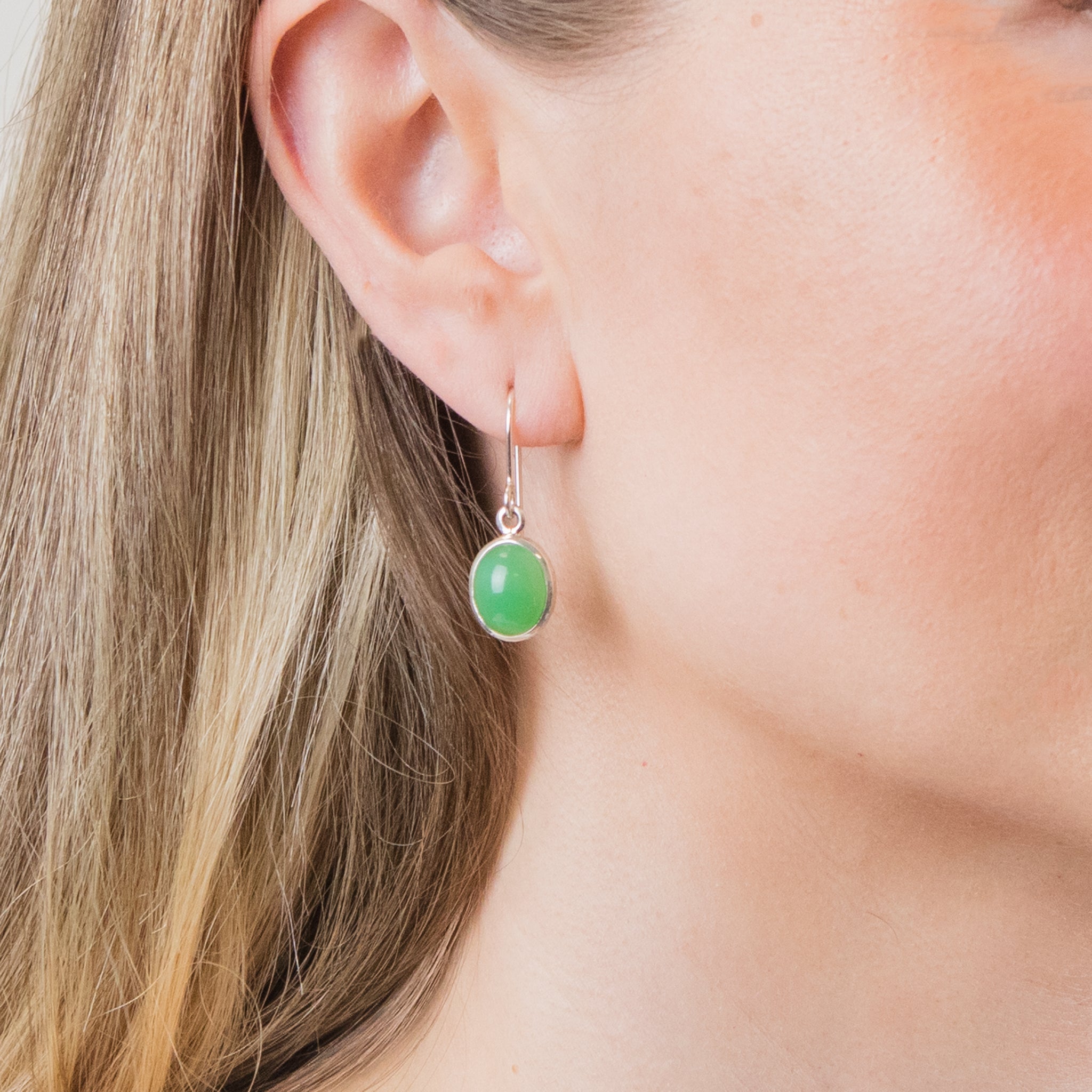 jade drop earrings ON MODEL