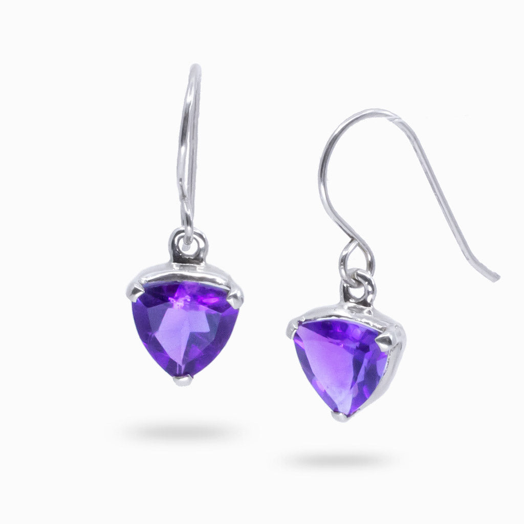 FACETED AMETHYST DROP EARRINGS