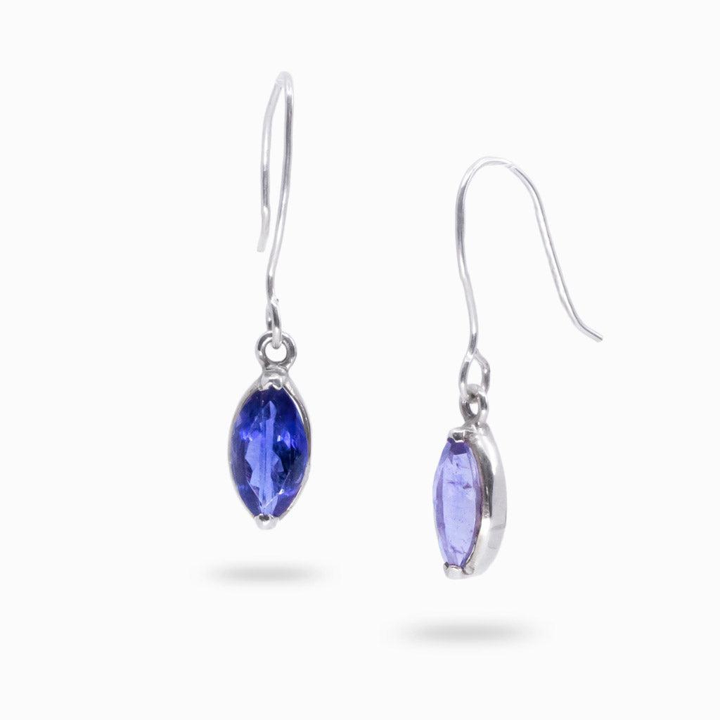 FACETED MARQUISE IOLITE EARRINGS