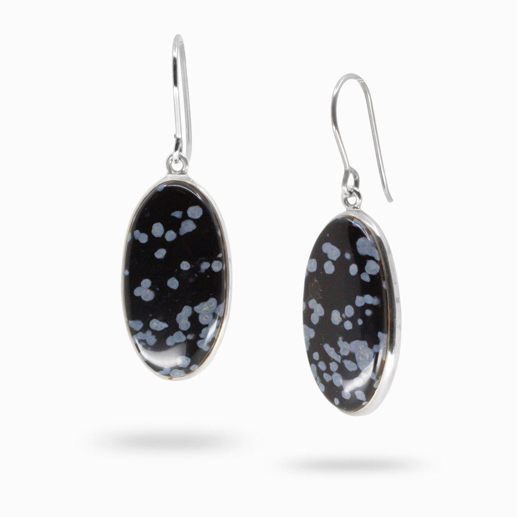 SNOWFKLAKE OBSIDIAN EARRINGS