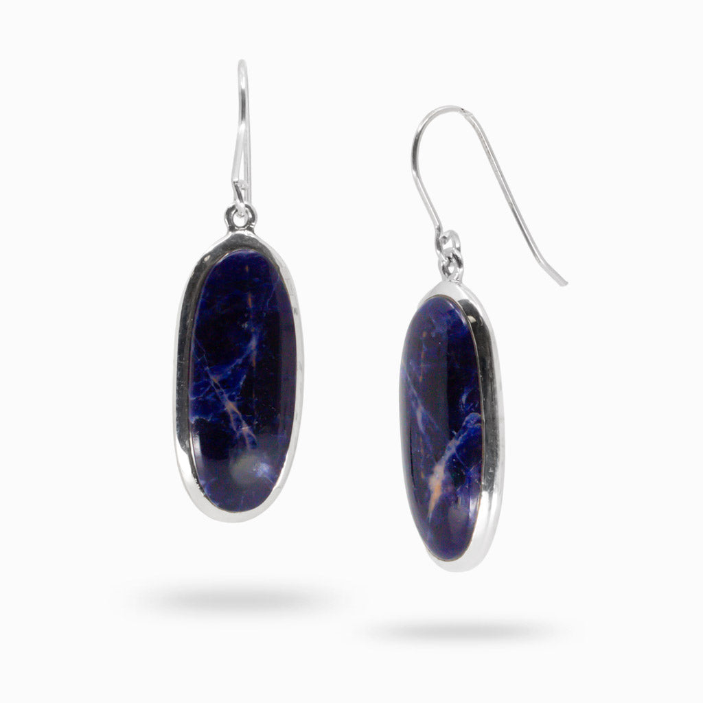 CABOCHON SODALITE DROP EARRINGS
