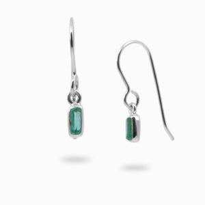 Raw Emerald drop earrings