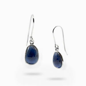 Faceted Organic Sapphire Drop Earrings