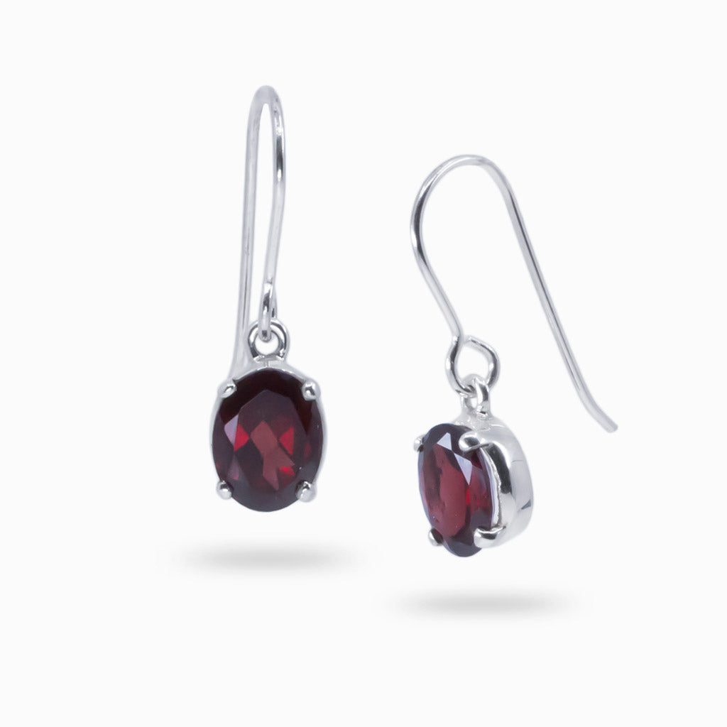 Faceted Garnet Earrings