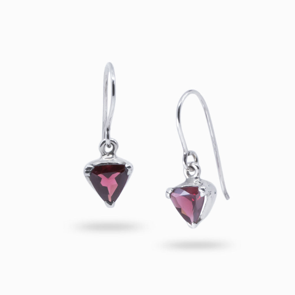 garnet drop earrings