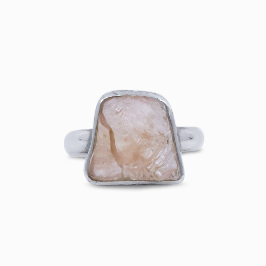 GROSSULAR RAW ORANGE GARNET RING