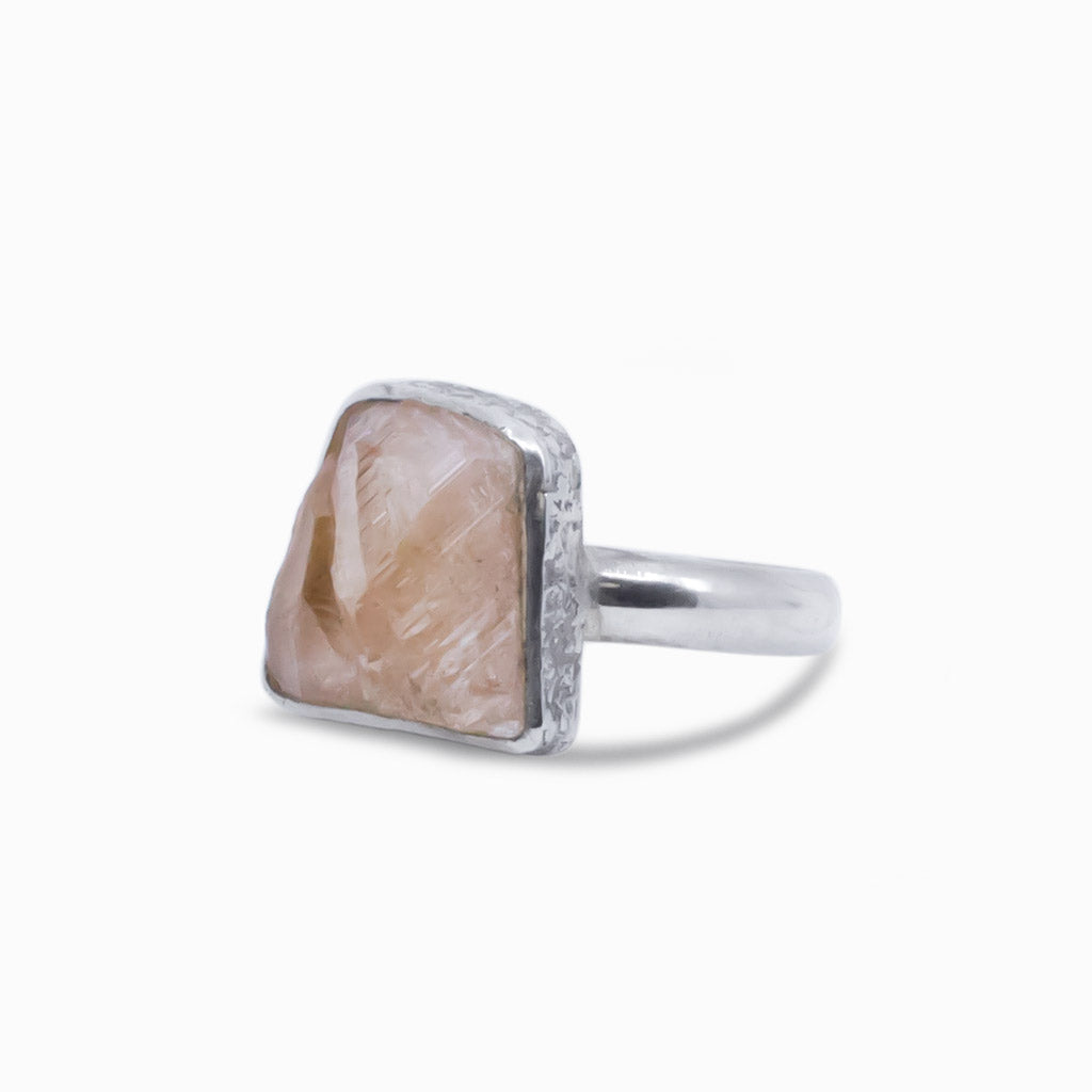 GROSSULAR RAW ORANGE GARNET RING