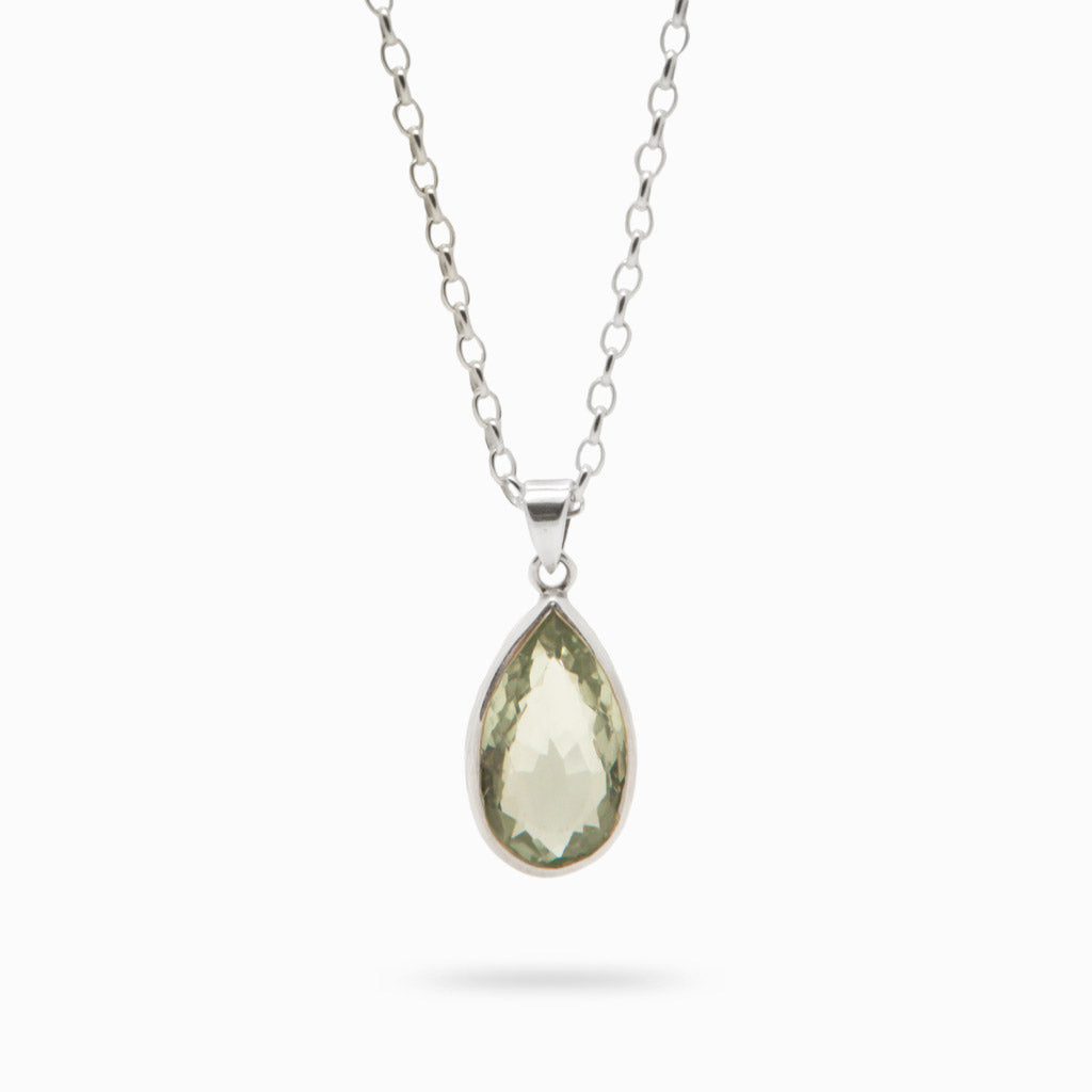 FACETED GREEN QUARTZ NECKLACE