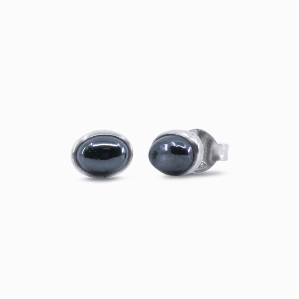 hematite stud earrings