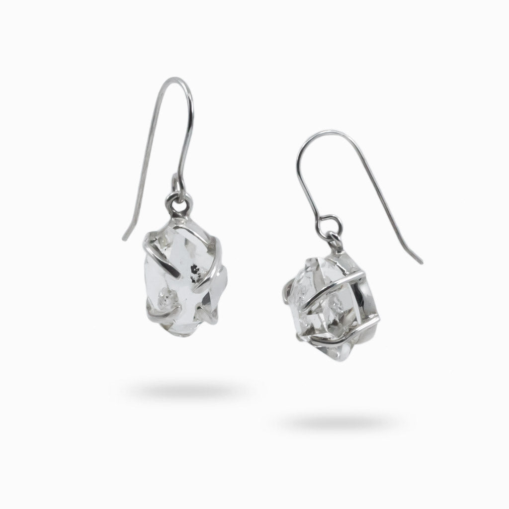 Raw Herkimer Diamond Drop Earrings