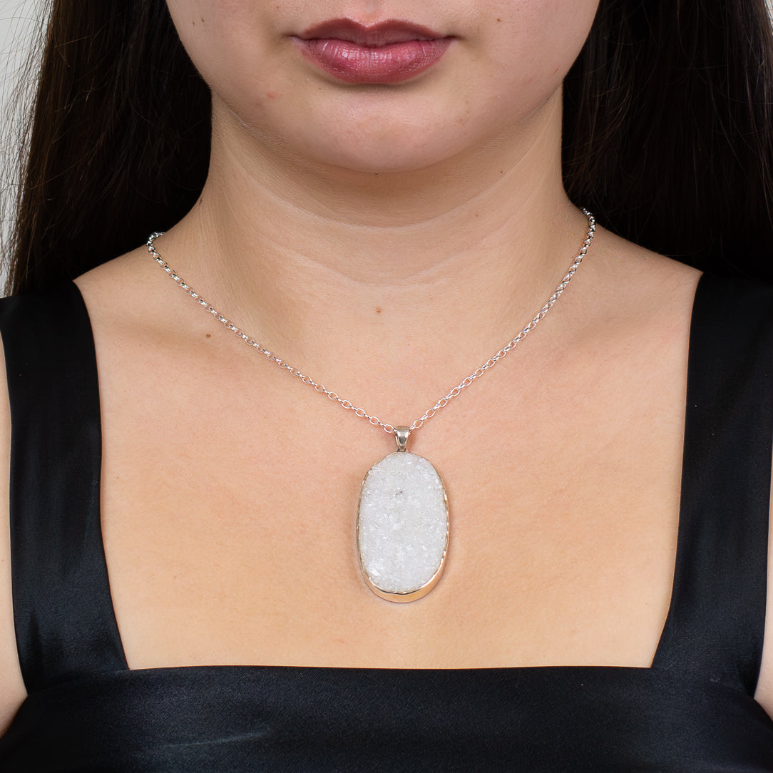 Clear Quartz Druzy Necklace
