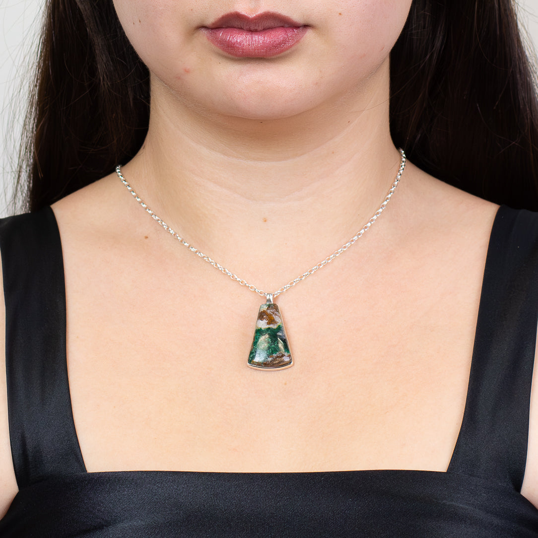 Chrysocolla Malachite in Quartz Necklace