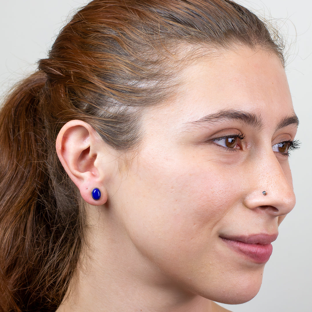 Lapis Lazuli Stud Earrings
