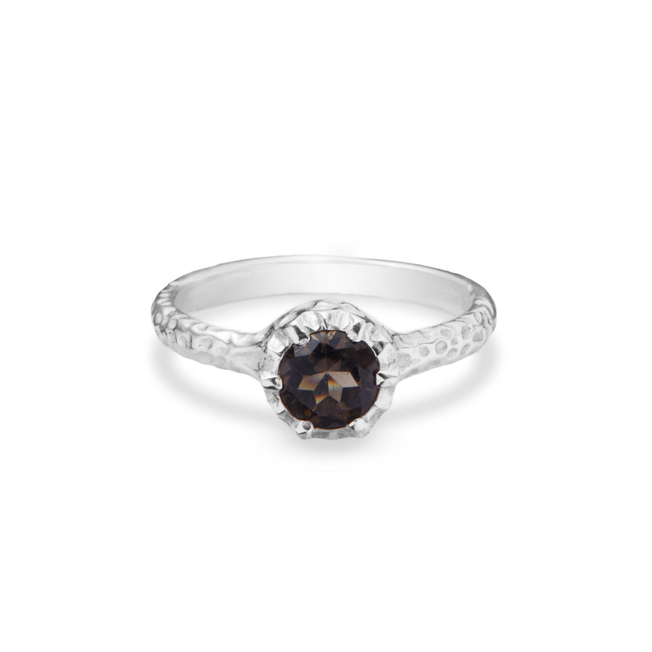 FACETED SMOKEY QUARTZ RING | SSTERLING SILVER MADE IN EARTH