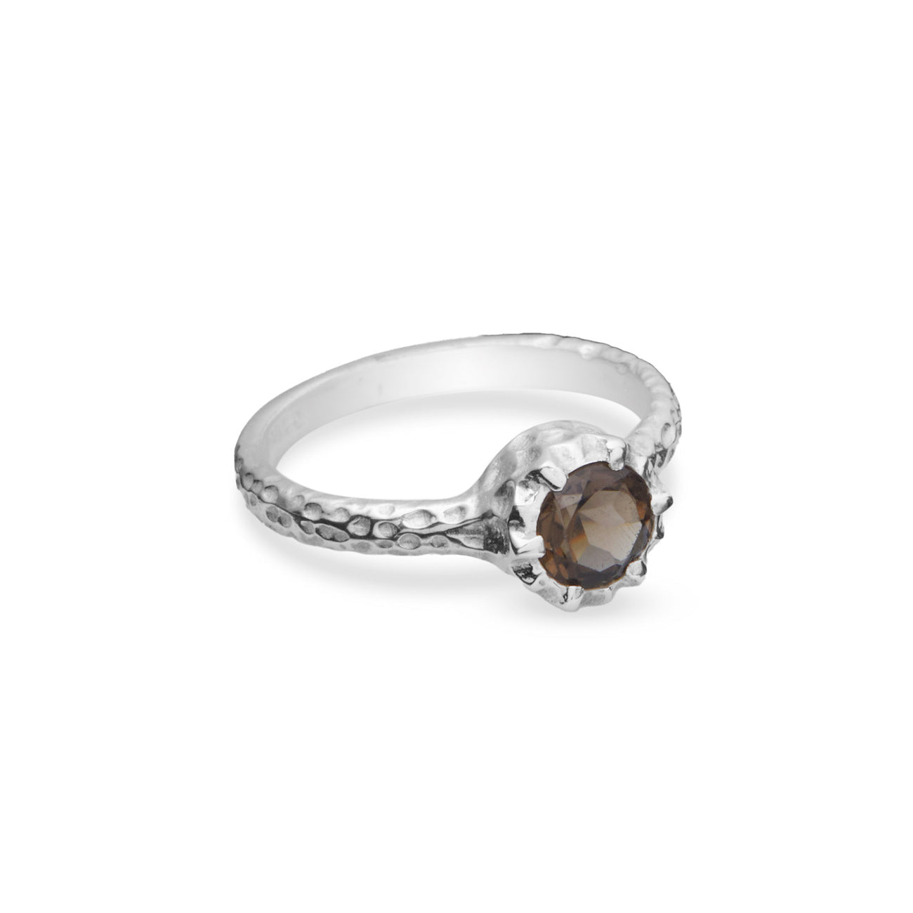 FACETED SMOKEY QUARTZ RING | SSTERLING SILVER MADE IN EARTH