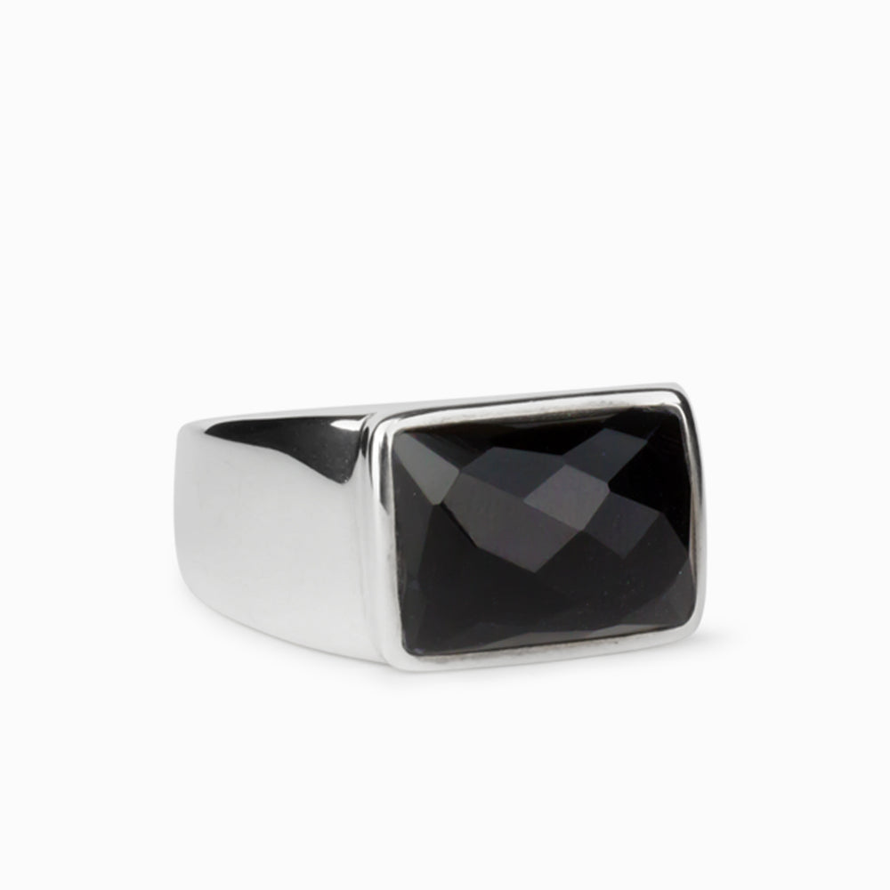 ONYX FACETED RING STERLING SILVER  | MADE IN EARTH 