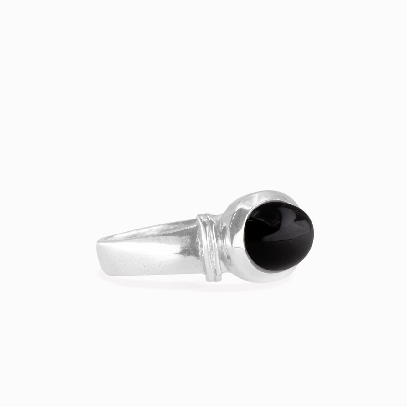 CABOCHON BLACK STAR DIOPSIDE RING STERLING SILVER  MADE IN EARTH