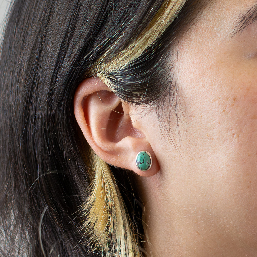 Tibetan Turquoise Stud Earrings