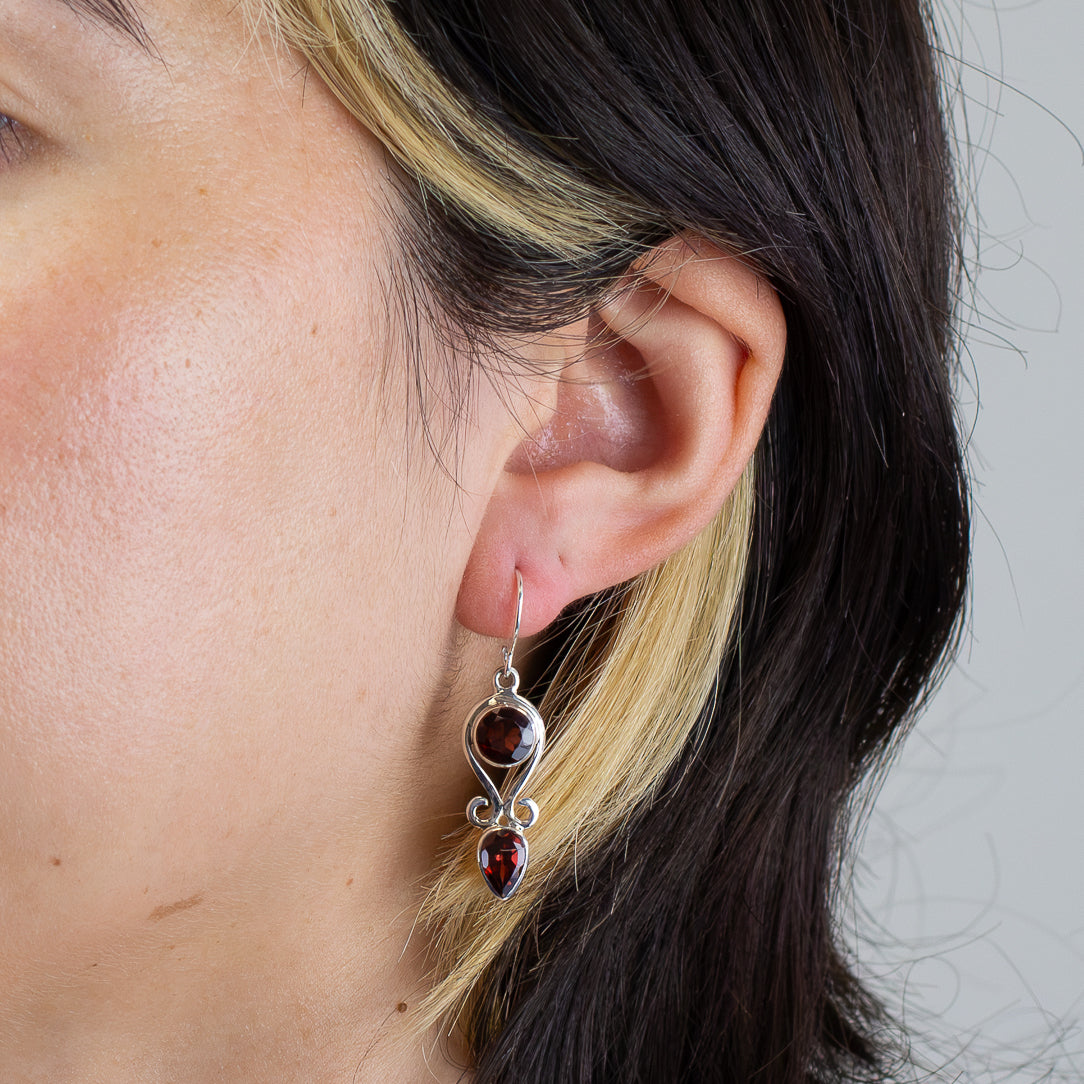 Garnet Drop Earrings