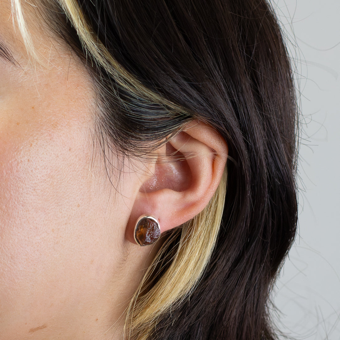 Grossular Garnet Stud Earrings