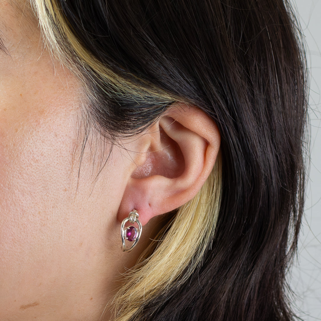 Pink Tourmaline Stud Earrings