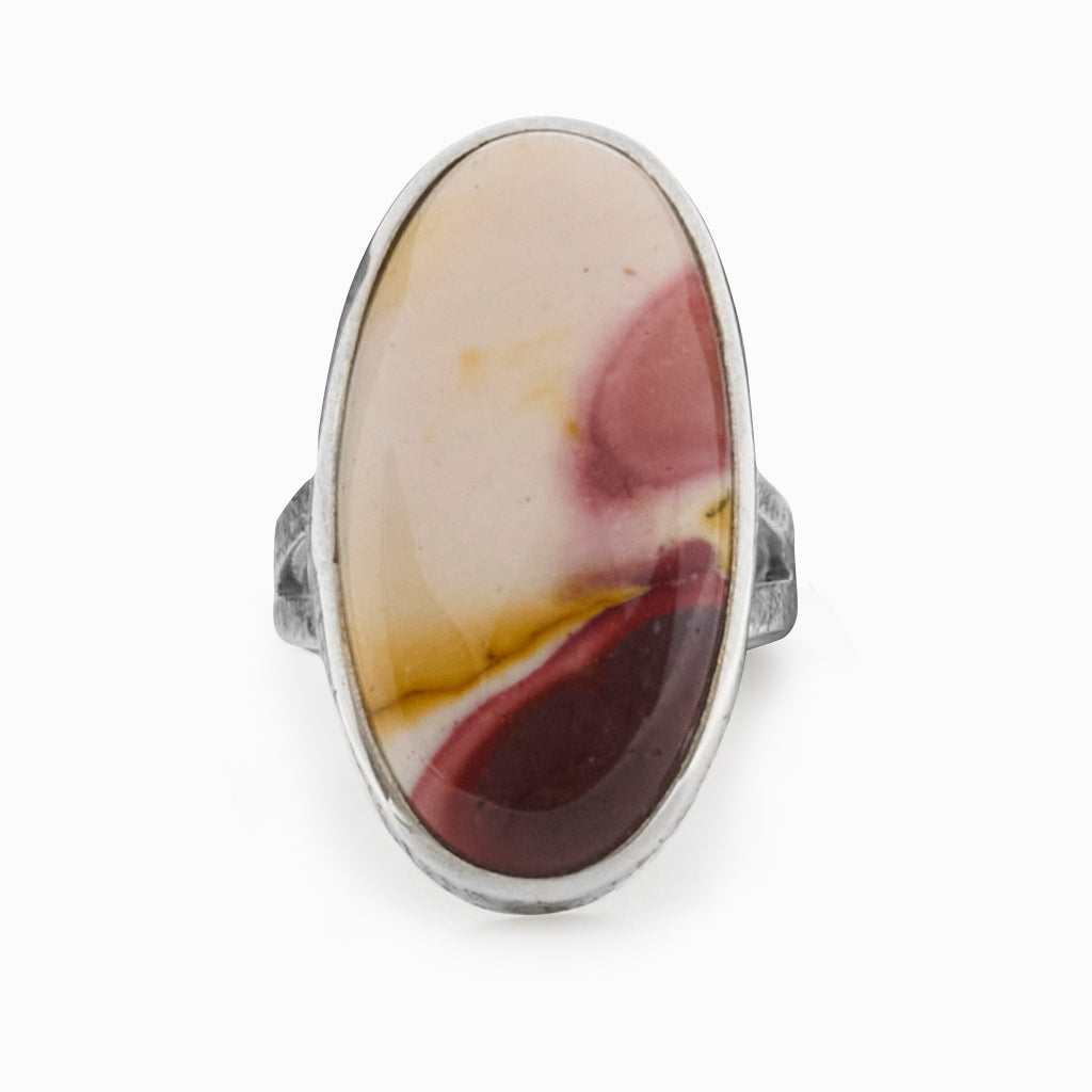 Oval Cabochon Mookaite ring