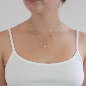 Blue Topaz necklace on model